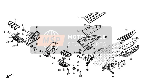 50715MKCA00ZB, Support De MARCHE-PIED Si, Honda, 0