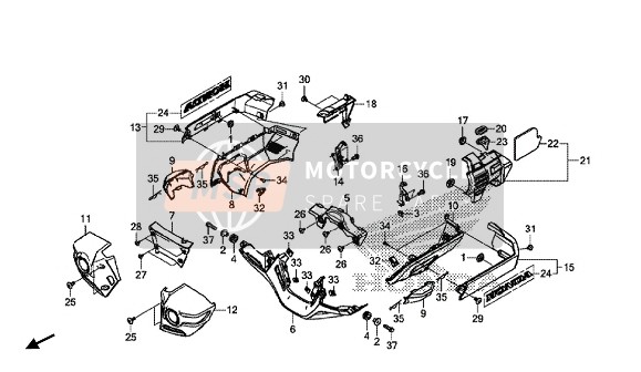 Honda GL1800B 2018 Cubierta del motor para un 2018 Honda GL1800B