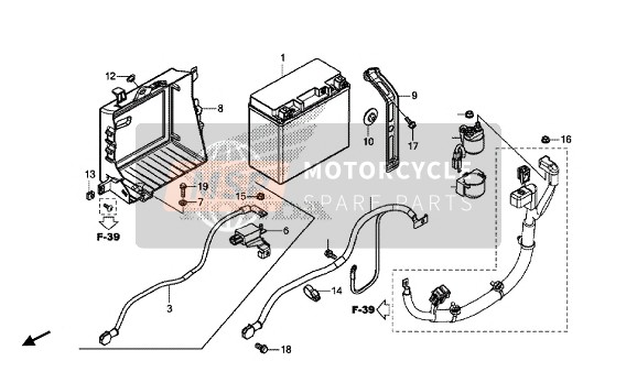 Honda GL1800DA 2018 Batterie pour un 2018 Honda GL1800DA