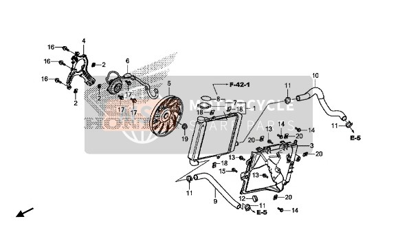 Honda GL1800DA 2018 RADIATOR (R.) for a 2018 Honda GL1800DA