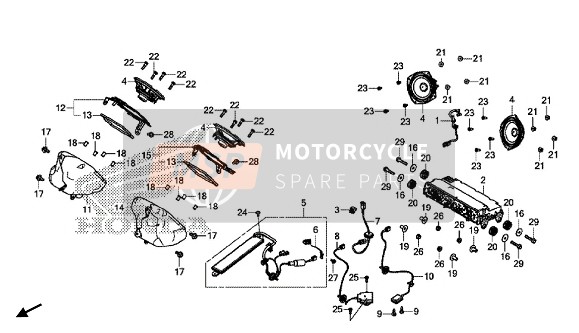 Honda GL1800DA 2018 Unità audio per un 2018 Honda GL1800DA