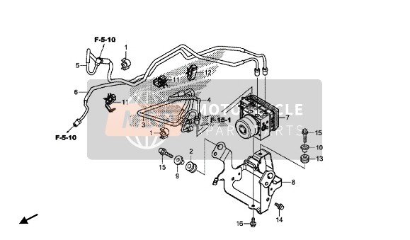 Honda NC750SD 2018 ABS Modulator voor een 2018 Honda NC750SD