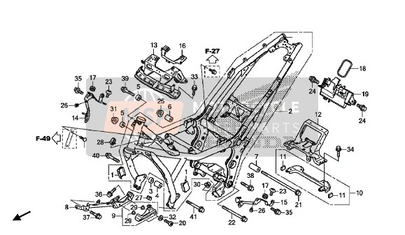 Honda NC750SD 2018 Frame voor een 2018 Honda NC750SD