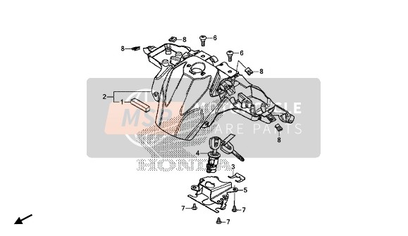 Honda NC750XA 2018 Copertura centrale per un 2018 Honda NC750XA