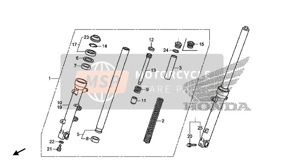 Honda NC750XD 2018 FRONT FORK for a 2018 Honda NC750XD