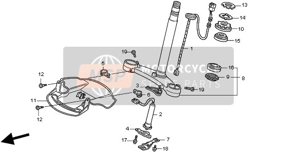 Honda GL1500SE 1998 STEERING STEM for a 1998 Honda GL1500SE