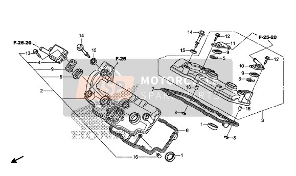 Honda VFR1200XD 2018 Cubierta de tapa de cilindro para un 2018 Honda VFR1200XD