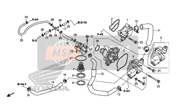 Honda VFR1200XD 2018 Bomba de agua para un 2018 Honda VFR1200XD