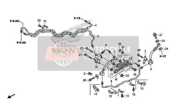 Honda VFR1200XD 2018 BREMSSCHLAUCH für ein 2018 Honda VFR1200XD