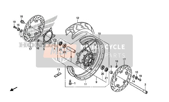 Honda VFR1200XD 2018 Rueda delantera para un 2018 Honda VFR1200XD