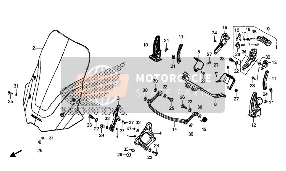 Honda VFR1200XD 2018 Windschild für ein 2018 Honda VFR1200XD