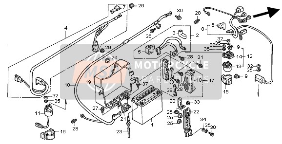 Honda GL1500SE 1998 Batterie pour un 1998 Honda GL1500SE