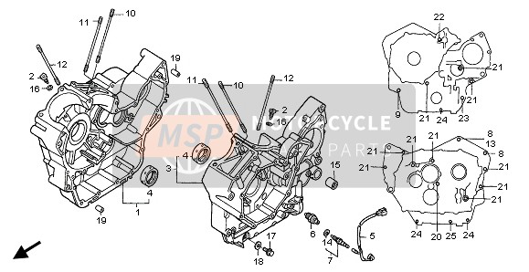 Honda NT650V 1998 Carter pour un 1998 Honda NT650V