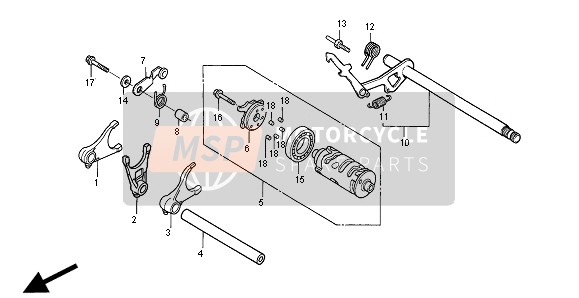 Honda NT650V 1998 GEARSHIFT DRUM for a 1998 Honda NT650V