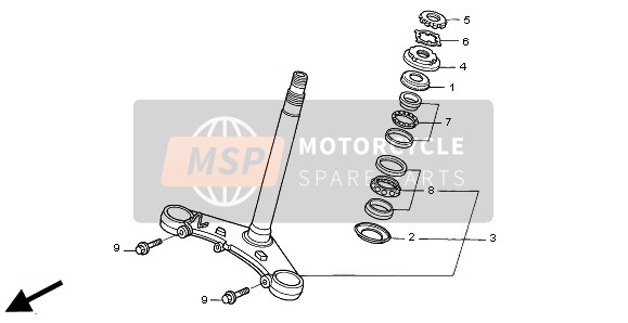 Honda NT650V 1998 GABELBRÜCKE für ein 1998 Honda NT650V