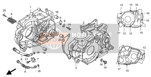 Honda NX650 1998 CRANKCASE for a 1998 Honda NX650