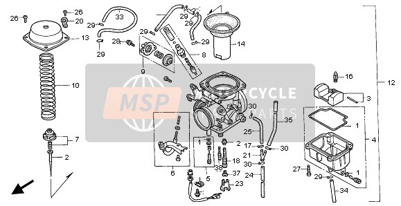 Honda NX650 1998 VERGASER für ein 1998 Honda NX650