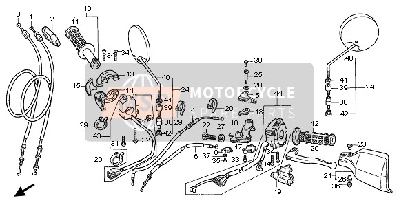 Honda NX650 1998 SCHALTHEBEL & KABEL für ein 1998 Honda NX650