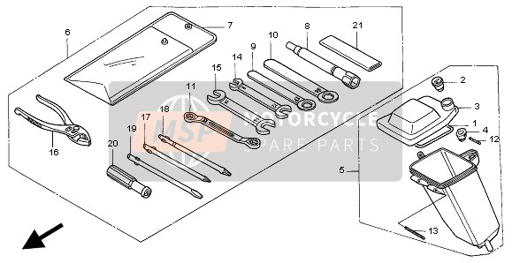 Honda NX650 1998 Herramientas & Caja de herramientas para un 1998 Honda NX650