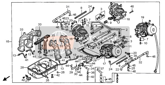 Honda ST1100 1998 Assemblage du carburateur pour un 1998 Honda ST1100