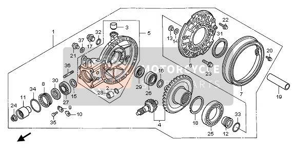 Honda ST1100 1998 FINAL DRIVEN GEAR for a 1998 Honda ST1100