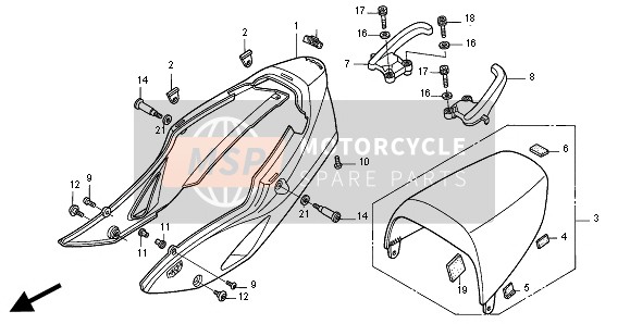 77210MBG000ZD, Cowl Set, Rr. (Wl) *TYPE2 1 * (TYPE2 1 ), Honda, 0