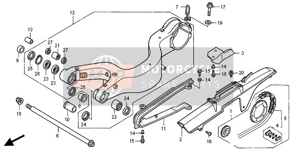 Honda VFR800FI 1998 SWINGARM for a 1998 Honda VFR800FI