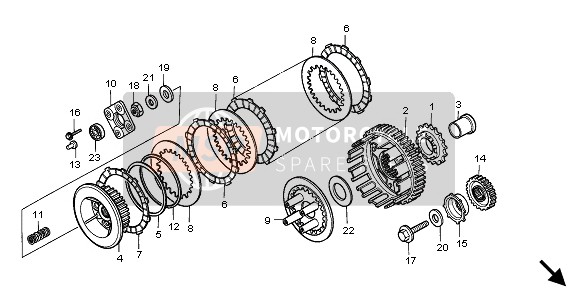 Honda VT600C 1998 CLUTCH for a 1998 Honda VT600C