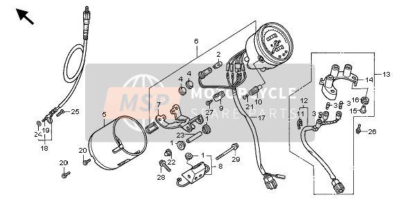 Honda VT600C 1998 TACHOMETER (KMH) für ein 1998 Honda VT600C