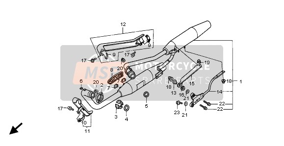 Honda VT600C 1998 EXHAUST MUFFLER for a 1998 Honda VT600C