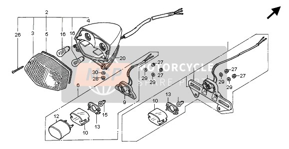 Honda VT600C 1998 TAILLIGHT for a 1998 Honda VT600C