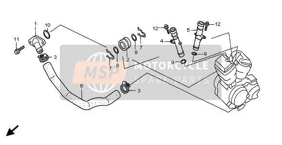 Honda VT750C2 1998 WATER PIPE for a 1998 Honda VT750C2