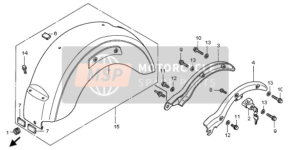 Honda VT750C2 1998 REAR FENDER for a 1998 Honda VT750C2