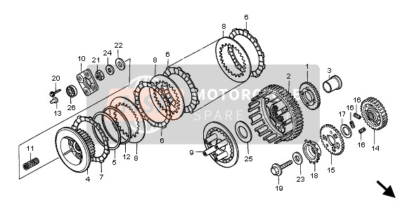 Honda VT750C 1998 Embrayage pour un 1998 Honda VT750C