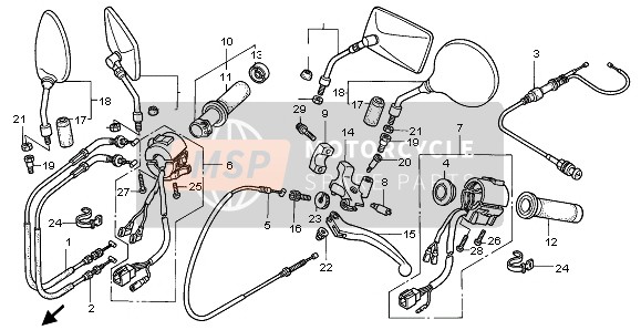 Honda VT750C 1998 SCHALTHEBEL & KABEL für ein 1998 Honda VT750C