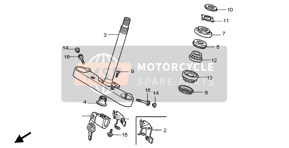 Honda VT1100C2 1998 STEERING STEM for a 1998 Honda VT1100C2