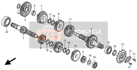 Honda CA125 1999 TRANSMISSION for a 1999 Honda CA125