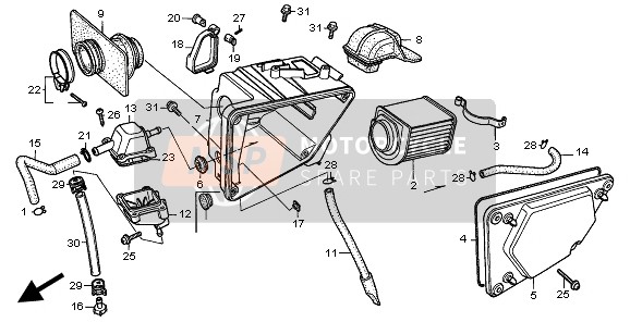 Honda CA125 1999 AIR CLEANER for a 1999 Honda CA125