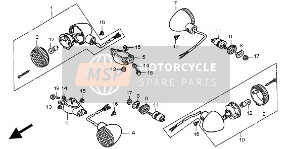 Honda CA125 1999 BLINKER für ein 1999 Honda CA125