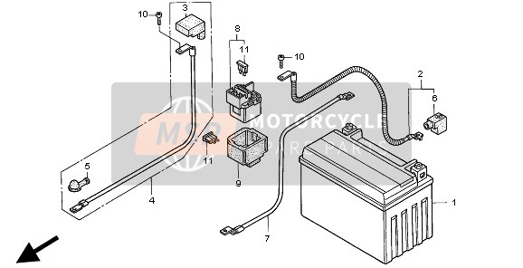 Honda CB500 1999 BATTERY for a 1999 Honda CB500