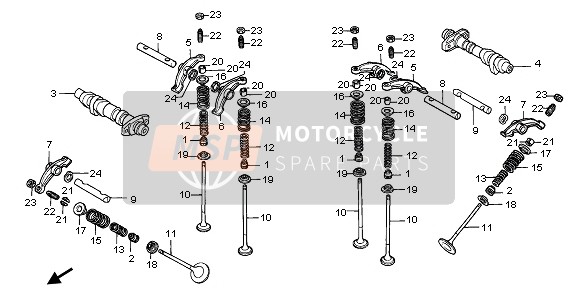 Honda NTV650 1995 CAMSHAFT & VALVE for a 1995 Honda NTV650