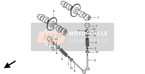 Honda CB500S 1999 Arbre À Cames & Soupape pour un 1999 Honda CB500S