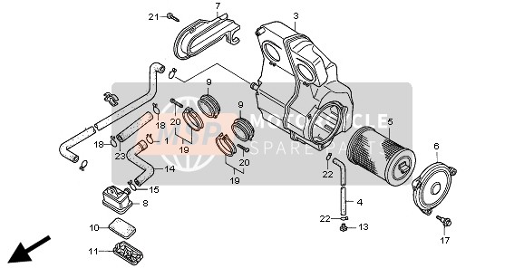 Honda CB500S 1999 AIR CLEANER for a 1999 Honda CB500S