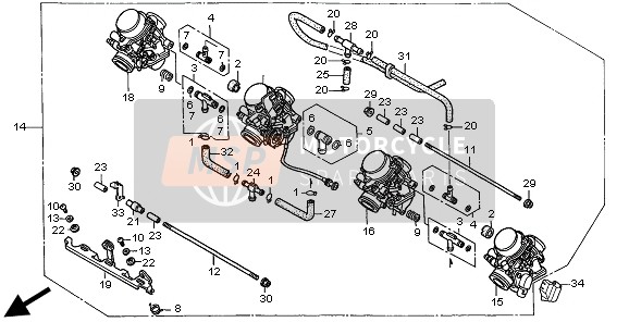 Honda CB600F 1999 Carburateur (Assemblage ) voor een 1999 Honda CB600F