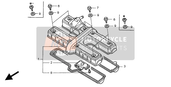 Honda CB750F2 1999 Cubierta de tapa de cilindro para un 1999 Honda CB750F2