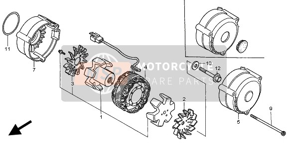 Honda CB750F2 1999 GENERATOR for a 1999 Honda CB750F2