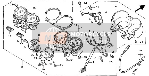 Honda CB750F2 1999 TACHOMETER (MPH) für ein 1999 Honda CB750F2