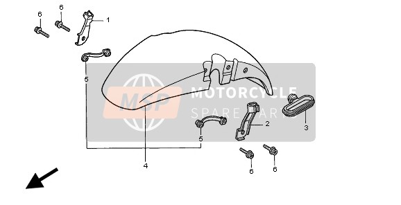 Honda CB750F2 1999 FRONT FENDER for a 1999 Honda CB750F2