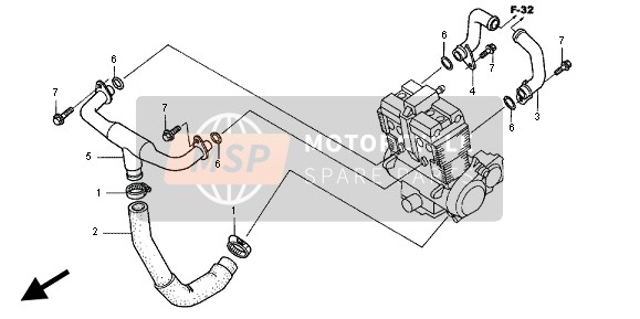 Honda CB1300X4 1999 Conduite d'eau pour un 1999 Honda CB1300X4