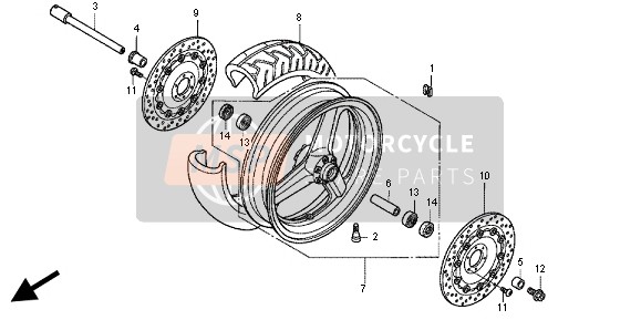 Honda CB1300X4 1999 FRONT WHEEL for a 1999 Honda CB1300X4